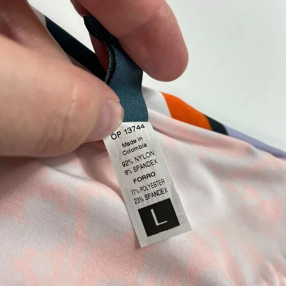 NWT MAAJI SCAPE OF LOVE BIKINI BOTTOM Lavender Floral Striped Cheeky Large L - Picture 9 of 12